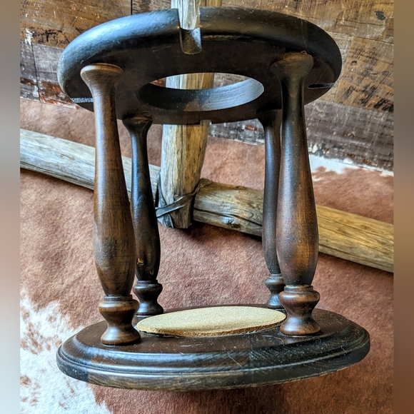 Vintage 80's Wood Wine Glass Holder - Picture 12 of 12